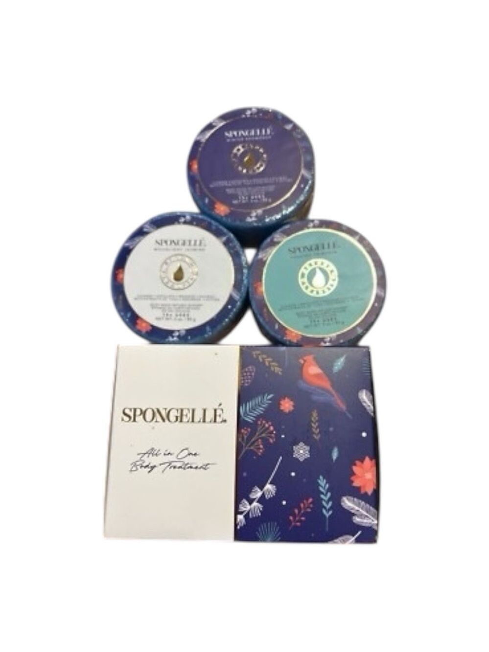 Spongelle Trio: 3 Body Wash Infused Buffers. Winter Snowdrop